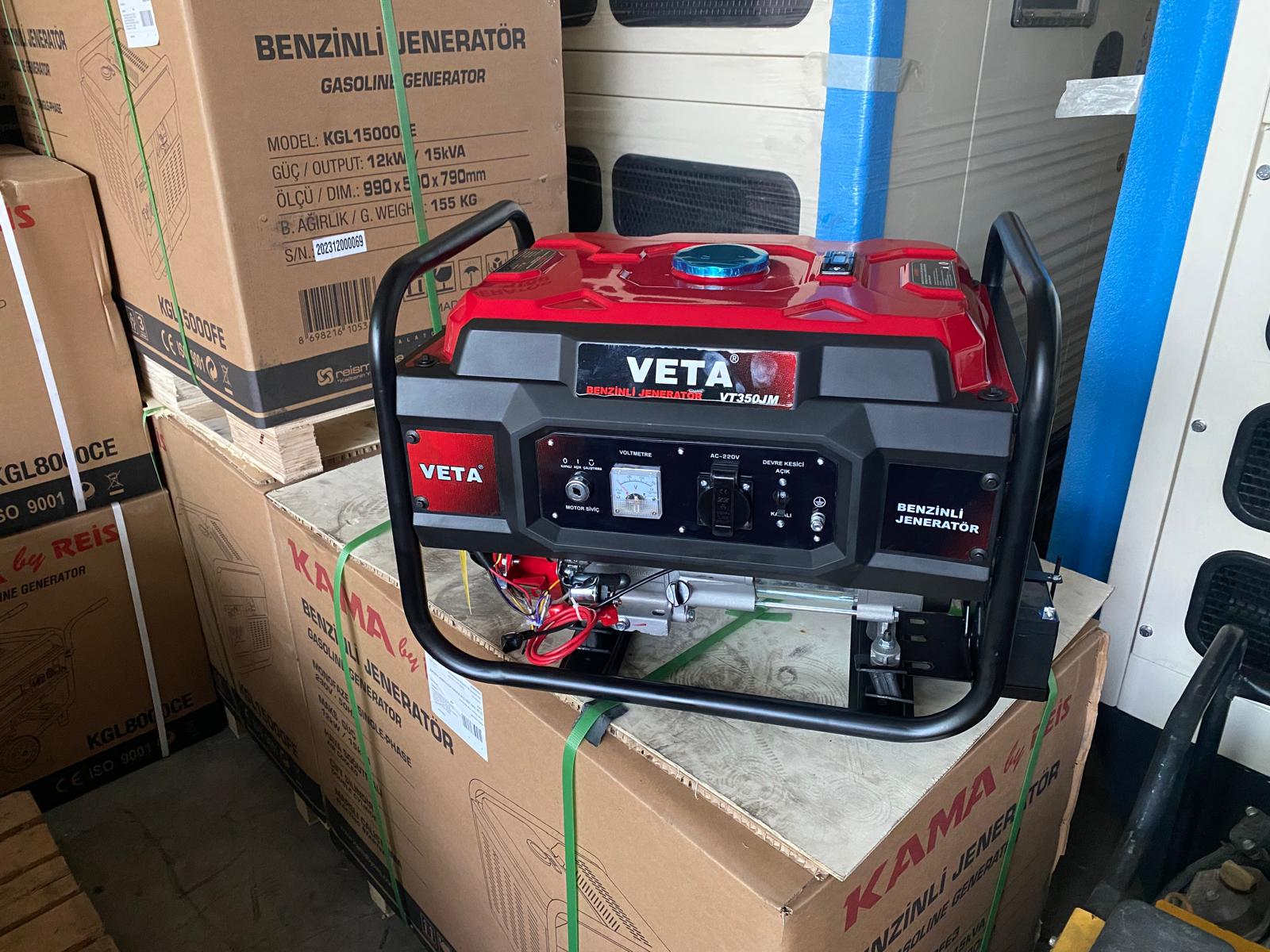 3.5 KVA Jeneratör Benzinli 220 Çıkışlı Otomatik Marşlı Veta VT350JM